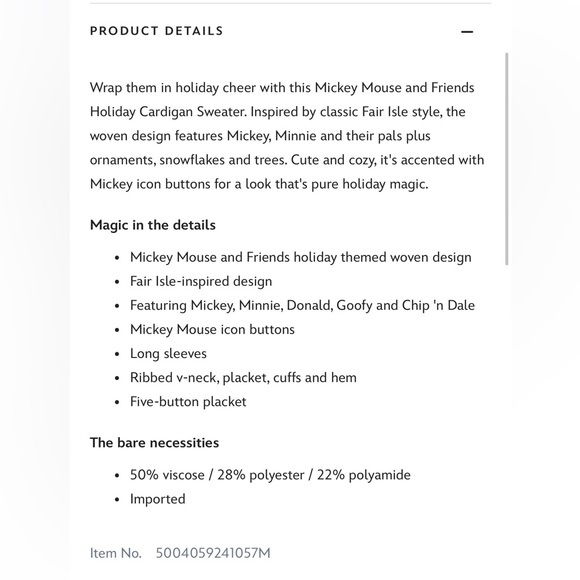 Mickey Mouse and Friends Holiday Cardigan Sweater | Disney Store - Picture 4 of 5